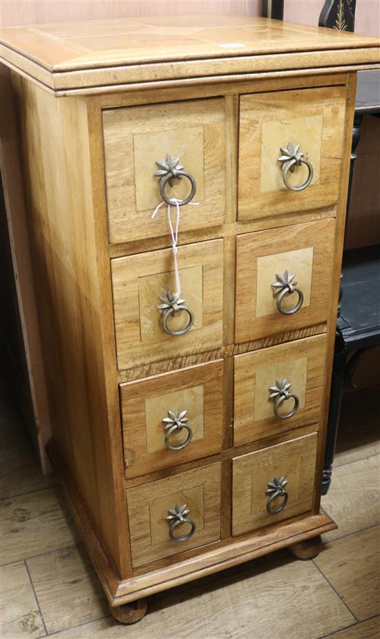 An Indian teak chest of drawers, H.96cm